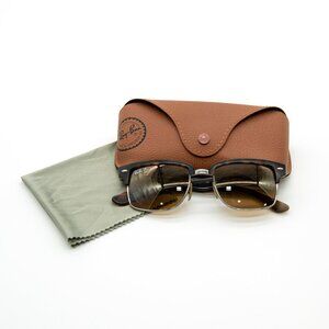 Ray-Ban Clubmaster Square Polarized Sunglasses / Matte Havana & Brown Gradient